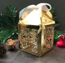 100pcs Metallic Gold Llaser Cut Wedding Favor Boxes,Gift Packaging Boxes with Ribbon,Laser Cut Wedding Gift boxes,Candy Boxes,Chocolate Gift Boxes,DIY Gift Boxes - Kdecoration