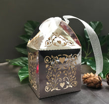 100pcs Metallic Paper Silver Small Candy laser cut Gifts Boxes,Birthday Bomboniere Favors - Kdecoration