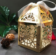 100pcs Metallic Gold Small Gift Packaging Box with ribbon,Laser Cut Wedding Gift Box,Wedding Favor boxes,Chocolate Boxes,Party Favor - Kdecoration