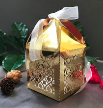 100pcs Metallic Gold Small Wedding Gift Box with ribbon,Wedding Favors,Chocolate,Cake Gift Packaging Boxes with ribbon,DIY Cake,Chocoate Gift Boxes - Kdecoration