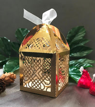 100pcs metallic Gold Laser Cut Wedding Favor Boxes,Laser Cut Gift Boxes,Candy Boxes with ribbon,Chocolate Packaging Boxes,Chocolate Boxes - Kdecoration