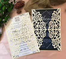 50pcs Pearl Cream Invitation Cards,Bridal Shower Invitations,laser cut wedding invite covers - Kdecoration