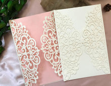 50pcs Pearl Cream Invitation Cards,Bridal Shower Invitations,laser cut wedding invite covers - Kdecoration