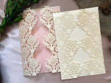 50pieces Pearl Ivory Flower Branch laser cut Wedding Invitations,laser cut Invitation Cards - Kdecoration