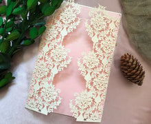 50pieces Pearl Ivory Flower Branch laser cut Wedding Invitations,laser cut Invitation Cards - Kdecoration