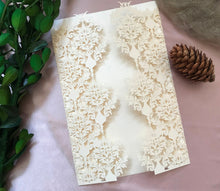 50pieces Pearl Ivory Flower Branch laser cut Wedding Invitations,laser cut Invitation Cards - Kdecoration