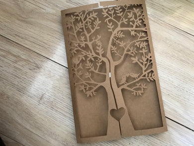 50pcs Kraft Paper Brown Laser Cut wedding invitations,Laser Cut Invitations,Birthday invitation - Kdecoration