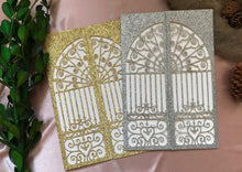 50pcs Glitter Gate Laser Cut Wedding Invitations,Birthday Invitations,Laser Cut Wedding Cards - Kdecoration