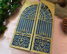 50pcs Glitter Gate Laser Cut Wedding Invitations,Birthday Invitations,Laser Cut Wedding Cards - Kdecoration