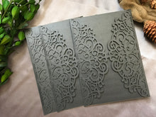 50pcs Pearl Black Elegant birthday Invitations Card,laser cut wedding Invites cards - Kdecoration