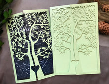 50pcs Pearl Green Tree Birthday Invitations cards,Laser Cut Wedding Invite,laser cut wedding invitations - Kdecoration