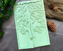 50pcs Pearl Green Tree Birthday Invitations cards,Laser Cut Wedding Invite,laser cut wedding invitations - Kdecoration