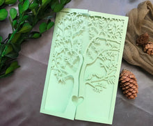 50pcs Pearl Green Tree Birthday Invitations cards,Laser Cut Wedding Invite,laser cut wedding invitations - Kdecoration