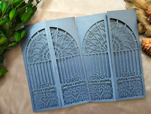 50pcs Pearl Navy Blue Wedding Invitation,Gate Laser Cut Wedding Cards,Engagement Shower Invitations - Kdecoration