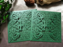 50pcs Pearl Blackish Green Laser Cut Wedding Cards,Wedding Invite covers,Birthday Invitations Cards - Kdecoration