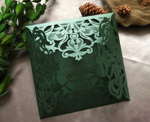 50pcs Pearl Blackish Green Laser Cut Wedding Cards,Wedding Invite covers,Birthday Invitations Cards - Kdecoration