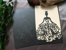 50pcs Pearl Black invitations covers,Pocket Bridal Shower Invite Covers,Laser Cut Wedding Cards - Kdecoration