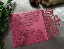 50pcs Burgundy Red Laser cut Wedding Invitation,Bridal Show Invitations,Engagement Invitations - Kdecoration