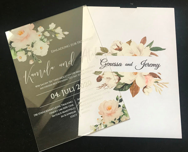 Free Design Acrylic Wedding Invitations,Transparent Baby Shower Acrylic Invitations,custom envelopes - Kdecoration