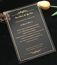 10pcs Free design acrylic wedding invitations,Gold Ink Acrylic Invitations,Acrylic Menu Cards