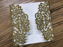 50pcs Glitter Gold Laser Cut Wedding Cards,Wedding Invitation Covers,Baby Shower Baptism Invitations - Kdecoration