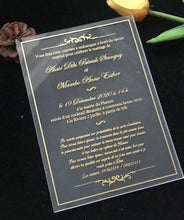 10pcs Free design acrylic wedding invitations,Gold Ink Acrylic Invitations,Acrylic Menu Cards