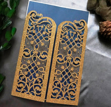 50pcs Glitter Gold laser cut wedding invitations,Laser Cut Wedding Cards,Menu Cards - Kdecoration