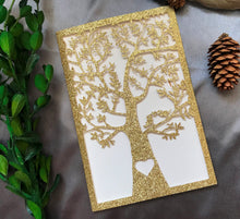 50pcs Glitter Paper Laser Cut tree Wedding Invite cards,laser cut invitations Cards,Sweet 16th birthday invitation Cards,save the date cards,engagement invitations - Kdecoration