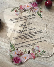 Invitation de mariage découpée au Laser en acrylique Floral 10 pièces, invitations acryliques de conception gratuite, Invitations de douche nuptiale