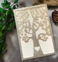 50pcs Glitter Paper Laser Cut tree Wedding Invite cards,laser cut invitations Cards,Sweet 16th birthday invitation Cards,save the date cards,engagement invitations - Kdecoration