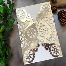 50pcs Metallic Silver Seahorse Laser Cut Invitations,Beach laser cut wedding Invitations - Kdecoration