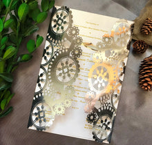 50pcs Metallic Silver Seahorse Laser Cut Invitations,Beach laser cut wedding Invitations - Kdecoration