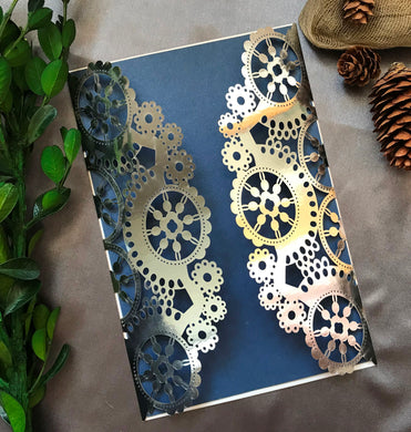 50pcs Metallic Silver Seahorse Laser Cut Invitations,Beach laser cut wedding Invitations - Kdecoration