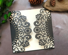 50pcs Pearl Black Laser Cut Wedding Cards,Wedding Invitations,Invitation Card,Engagement Invitations - Kdecoration