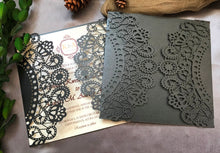 50pcs Pearl Black Laser Cut Wedding Cards,Wedding Invitations,Invitation Card,Engagement Invitations - Kdecoration