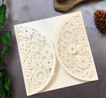 50pcs Pearl Cream Wedding Invitations,Laser Cut Invitation Cards,Laser Cut Wedding Cards - Kdecoration