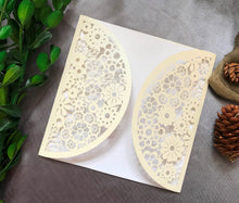 50pcs Pearl Cream Wedding Invitations,Laser Cut Invitation Cards,Laser Cut Wedding Cards - Kdecoration