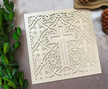 50pcs Pearl Silver Cross Laser Cut Wedding Card,Quince Invitations,Sweet Sixteen Birthday Invitation - Kdecoration