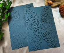 50pcs Dark Navy Blue Laser Cut Wedding Invite,Birthday Invitations,Bridal Shower Invitation - Kdecoration