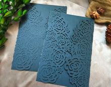 50pcs Dark Navy Blue Laser Cut Wedding Invite,Birthday Invitations,Bridal Shower Invitation - Kdecoration