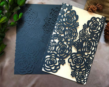 50pcs Dark Navy Blue Laser Cut Wedding Invite,Birthday Invitations,Bridal Shower Invitation - Kdecoration