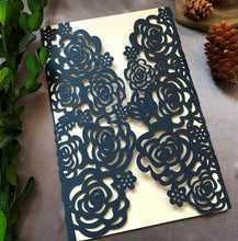 50pcs Dark Navy Blue Laser Cut Wedding Invite,Birthday Invitations,Bridal Shower Invitation - Kdecoration