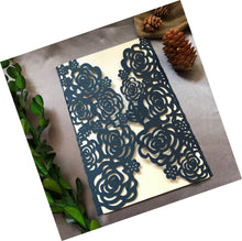 50pcs Dark Navy Blue Laser Cut Wedding Invite,Birthday Invitations,Bridal Shower Invitation - Kdecoration