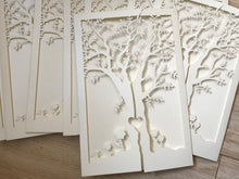 50pcs Pearl Cream Tree Laser Cut Wedding Cards,Invitations Cards,wedding invitation stationery - Kdecoration