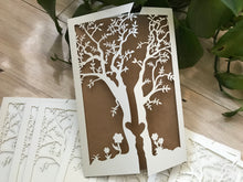 50pcs Pearl Cream Tree Laser Cut Wedding Cards,Invitations Cards,wedding invitation stationery - Kdecoration