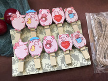 Pig Wooden Crafts Clips,Photo Hanging clips,Pin Clothespin,Birthday Party Favors decorations - Kdecoration