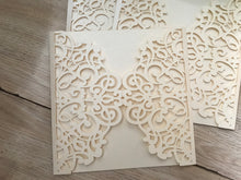 50pcs pearl ivory laser cut wedding invitations printing services,engagement invitation - Kdecoration