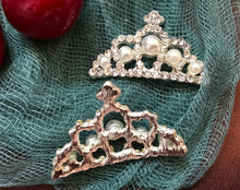 10pcs Crown Rhinestone Buttons,Crown Girl Party Dressing Decorated Buckles - Kdecoration