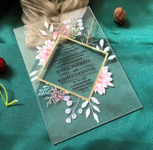 Acrylic Wedding Invites,Custom Acrylic Wedding Invitation, Acrylic Invites, Floral Invitation - Kdecoration