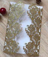 50pcs Glitter Gold Laser Cut Wedding Invite Card,Bridal Shower Invitaitons,Engagement Invitations - Kdecoration